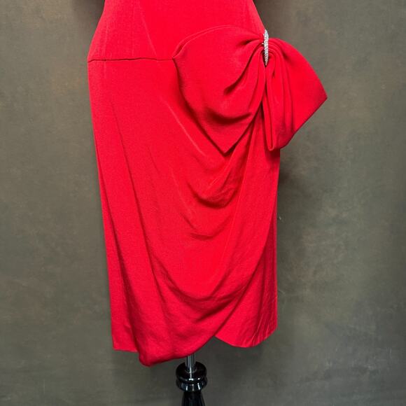 Morton Myles Red Bow Cocktail Dress 6 | Vintage 80s, Glam, Old Money - Picture 9 of 10